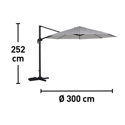 Ampelschirm Mendota Ø 300 Cm Ecru Mit Kurbelmechanik – Bild 4