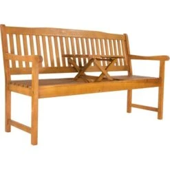 Indoba® Gartenbank 3-Sitzer Mit Klapptisch Sun Flair FSC®