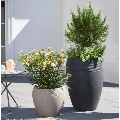 Scheurich Pflanzgefäß Lineo High Ø 39 Cm Schwarz Granit – Bild 2