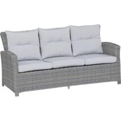Lounge-Sofa Vermont 3-Sitzer Vermont Polyrattan Wave Cliff
