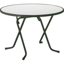 Garten-Klapptisch Rund 100 Cm Anthrazit