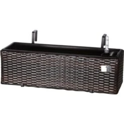 Gartenfreude Balkonkasten Polyrattan Eckig 60 Cm X 19 Cm Bicolour Braun
