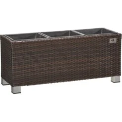 Gartenfreude Pflanzkübel Polyrattan 78 Cm X 27 Cm Bicolour Braun