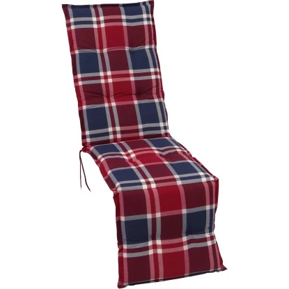 Sun Garden Relax-Auflage Langeoog Blau-Bordeaux Kariert