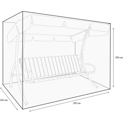 Schutzhülle Kastenform Mit Reißverschlüssen Für 3-Sitzer Hollywoodschaukel – Bild 2