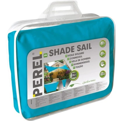 Perel Viereck-Sonnensegel 500 Cm X 500 Cm Blau – Bild 2