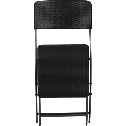 Perel Klappstuhl Polyrattan-Optik Schwarz – Bild 3