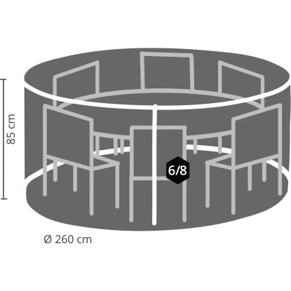 Perel Garten-Schutzhülle Für Runde Lounge-Gruppen 85 Cm X 260 Cm X 260 Cm – Bild 5