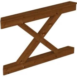 Skan Holz Brüstung Andreaskreuz 120 X 84 Cm Fichte Nussbaum