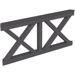 Skan Holz Brüstung Andreaskreuz 180 X 84 Cm Fichte Schiefergrau