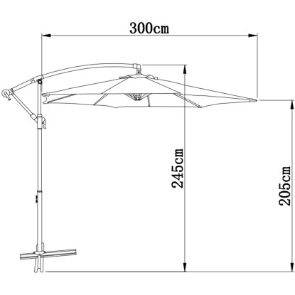 Gartenfreunde Ampelschirm Ø 300 Cm Pastell Grün Mit Kurbel – Bild 5