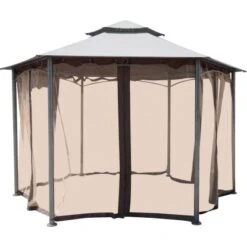 Moskitonetz Für Pavillon Laurel Bay 198 Cm X 196 Cm Schwarz 6 Stk.