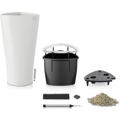 Lechuza Pflanzgefäß Delta Premium Ø 30 Cm X 56 Cm Weiß Hochglanz – Bild 2