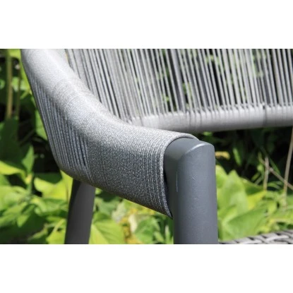 Acamp Set 4x Sessel Brooklyn 1x Tisch Boulevard 120 Cm X 80 Cm Anthrazit – Bild 8