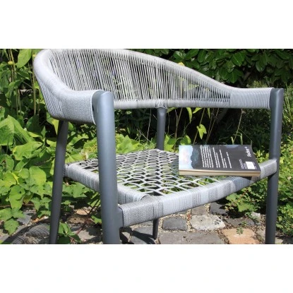 Acamp Set 4x Sessel Brooklyn 1x Tisch Boulevard 120 Cm X 80 Cm Anthrazit – Bild 9