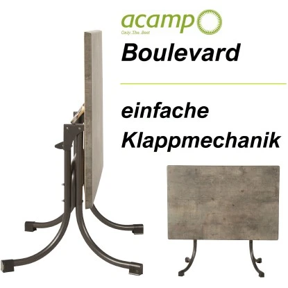 Acamp Tisch Boulevard 120 Cm X 80 Cm Anthrazit-Cemento – Bild 2