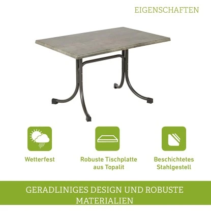 Acamp Tisch Boulevard 120 Cm X 80 Cm Anthrazit-Cemento – Bild 3