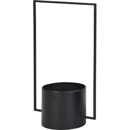 Pflanztopf Mit Halter Rund Schwarz 43 Cm X 15,5 Cm X 25,5 Cm