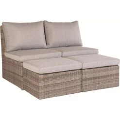 Lounge-Set Zalma 3-teilig Aus Polyrattan Sand