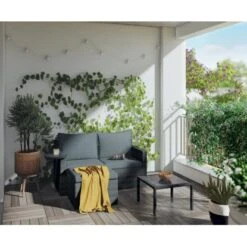 Lounge-Set 3-teilig Aus Polyrattan-Geflecht Hellgrau