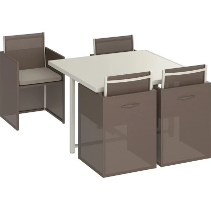 Gartenmöbel-Set Palomas 5-teilig Stahl/Textil Taupe – Bild 2