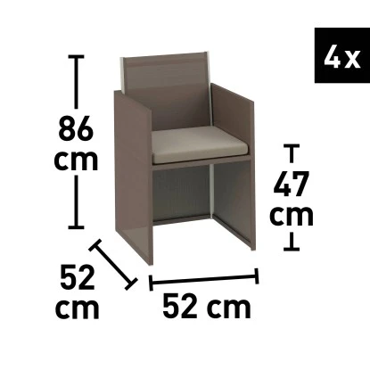 Gartenmöbel-Set Palomas 5-teilig Stahl/Textil Taupe – Bild 12