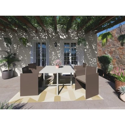 Gartenmöbel-Set Palomas 5-teilig Stahl/Textil Taupe – Bild 4