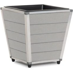 Pflanzkasten Konisch Hellgrau Mit Herausnehmbarem Kunststoffeinsatz