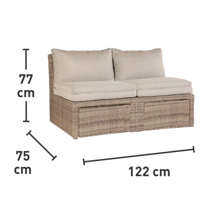 Lounge-Set Zalma 3-teilig Aus Polyrattan Sand – Bild 8