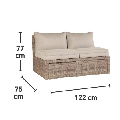 Lounge-Set Zalma 3-teilig Aus Polyrattan Sand – Bild 7