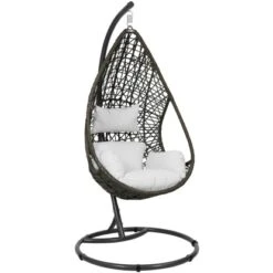 Greemotion Hängesessel Kuba Stahl/Rattan Schwarz