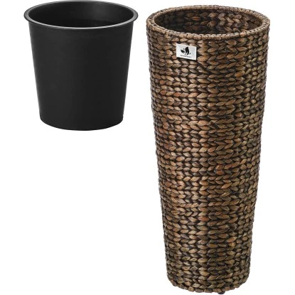 Gartenfreude Blumentopf Wasserhyazinthe 28 X 28 X 60 Cm Braun Kunststoffeinsatz – Bild 2