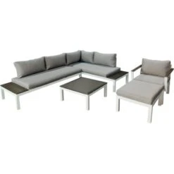 Gartenfreude Aluminium-Lounge Ambience Zwei- U. Dreisitzer Hocker Uvm. Weiß