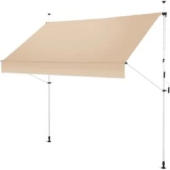 Gartenfreude Klemmmarkise Taupe/Beige 200 X 120 Cm Ohne Bohren, Gerader Schnitt