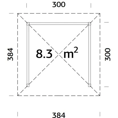Palmako Holz-Pavillon Bianca 8,3 M² Set 1 Grau Tauchgrundiert – Bild 2