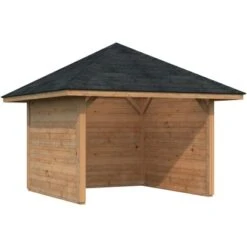 Palmako Holz-Pavillon Bianca 8,3 M² Set 2 Braun Tauchgrundiert