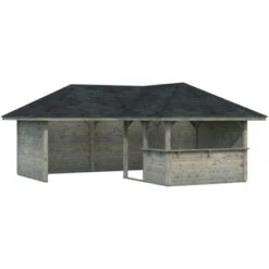 Palmako Holz-Pavillon Bianca 24,9 M² Set 2 Grau Tauchgrundiert