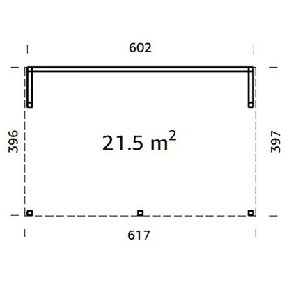 Palmako Pavillon Nova 21,5 M² Kit Grau Tauchgrundiert 602 Cm X 396 Cm – Bild 2