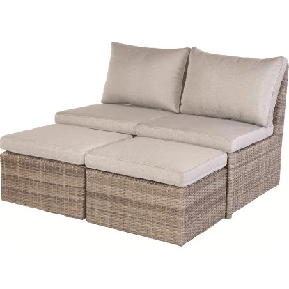 Lounge-Set Zalma 3-teilig Aus Polyrattan Sand – Bild 5