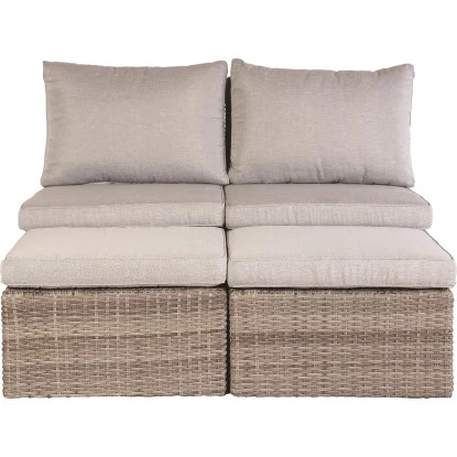 Lounge-Set Zalma 3-teilig Aus Polyrattan Sand – Bild 6