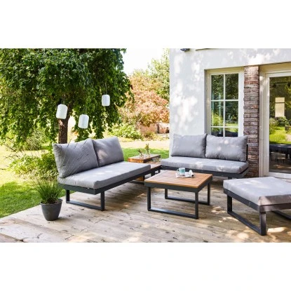 Lounge-Set Lipson 3-teilig Aus Akazienholz Und Aluminium Grau – Bild 19