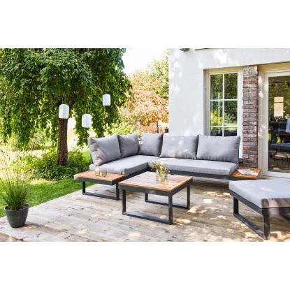 Lounge-Set Lipson 3-teilig Aus Akazienholz Und Aluminium Grau – Bild 20