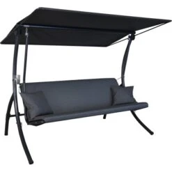 Angerer Hollywoodschaukel Motion Zip Anthrazit 3-Sitzer