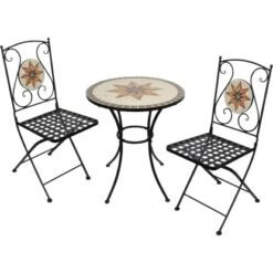 Balkonset Honobia 3-teilig Stahl Mosaik