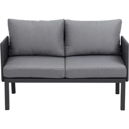 Siena Garden Lounge-Set Cosmo 3-tlg. Alu Grau Inkl. Kissen – Bild 2