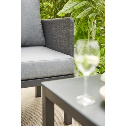 Siena Garden Lounge-Set Cosmo 3-tlg. Alu Grau Inkl. Kissen – Bild 20