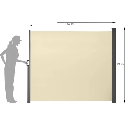 Gartenfreude Seitenmarkise Ausziehbar 180 Cm X 300 Cm Creme – Bild 6