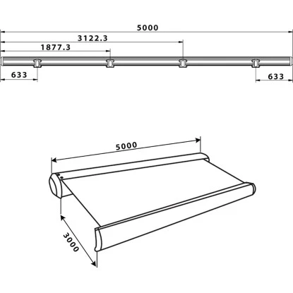 Home Deluxe LED Vollkassettenmarkise Elos 350 Cm X 250cm Marineblau-Weiß – Bild 5