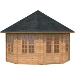 Palmako Holz-Pavillon Hanna Braun Tauchgrundiert BxT: 421 Cm X 421 Cm