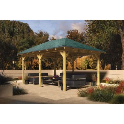 Karibu Pavillon Bever 4 Kesseldruckimprägniert 429 Cm X 289 Cm X 296 Cm